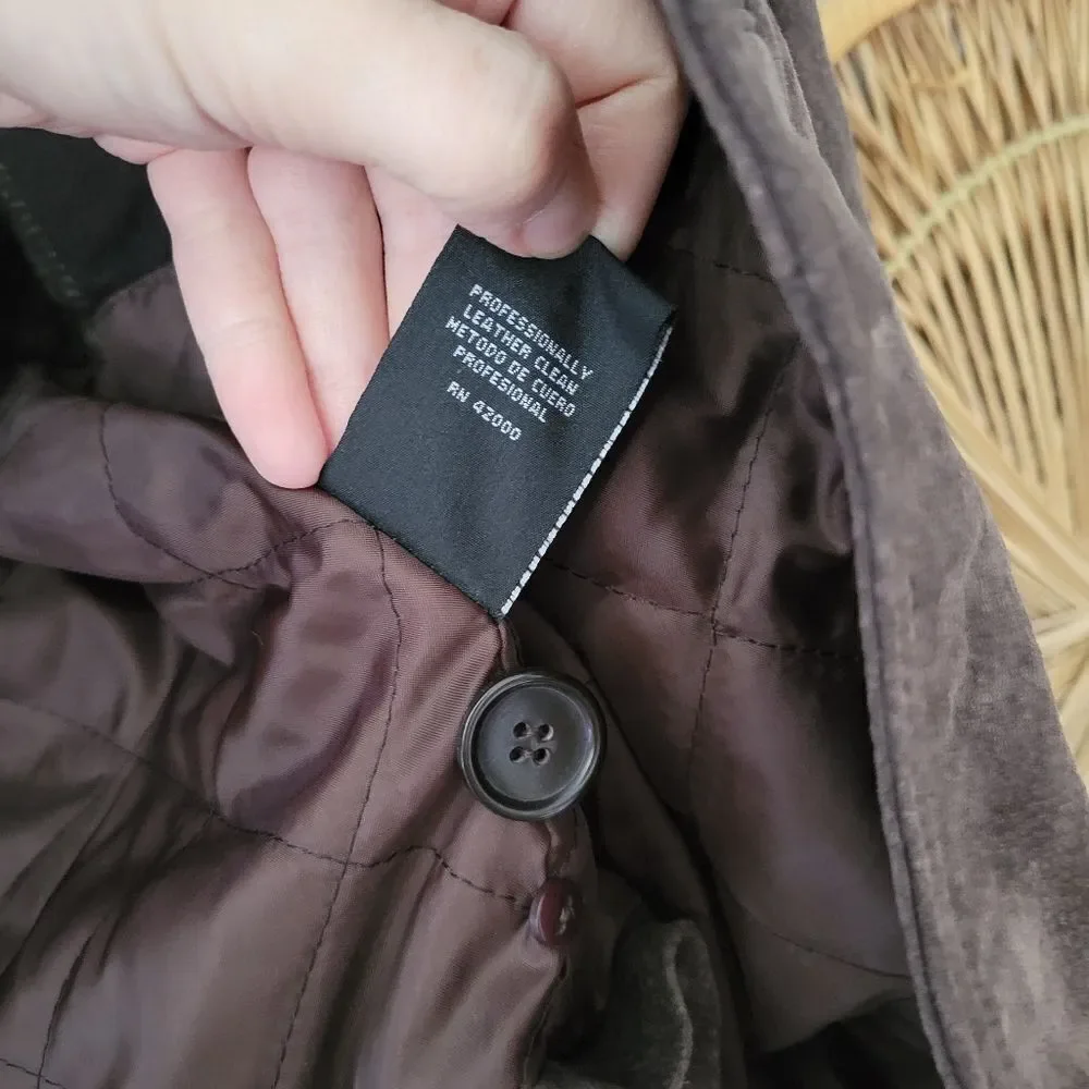 Knightsbridge Leather Coat NWT Brown M